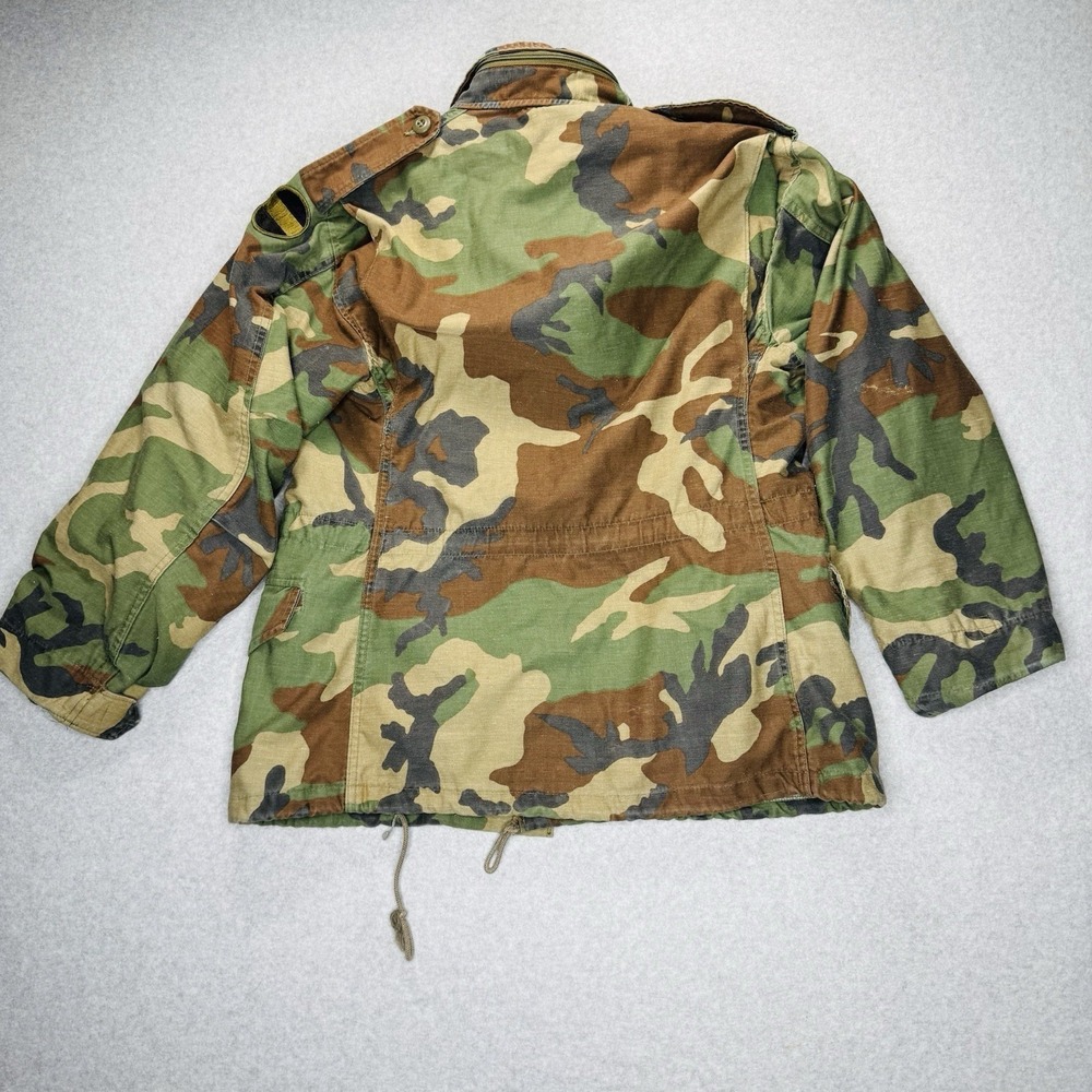 VTG Army M65 Field Jacket Mens Small Short Woodland Cold Weather FORSCOM Patch - Picture 2 of 12